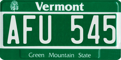 VT license plate AFU545