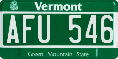 VT license plate AFU546