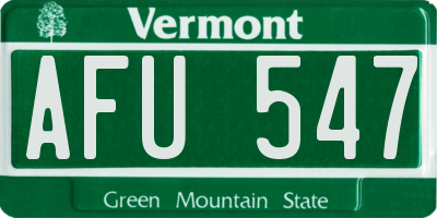 VT license plate AFU547