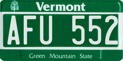 VT license plate AFU552