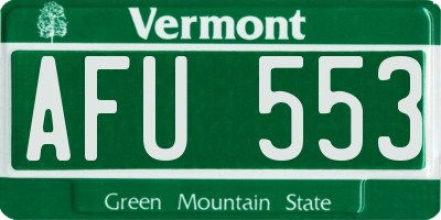 VT license plate AFU553