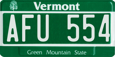 VT license plate AFU554