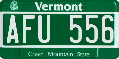 VT license plate AFU556