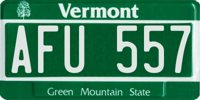 VT license plate AFU557