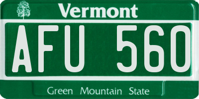 VT license plate AFU560