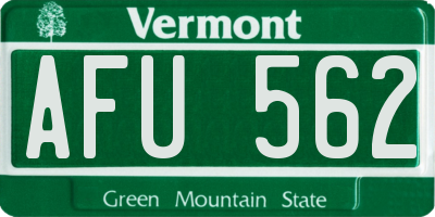 VT license plate AFU562