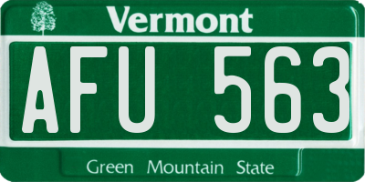 VT license plate AFU563