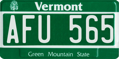 VT license plate AFU565