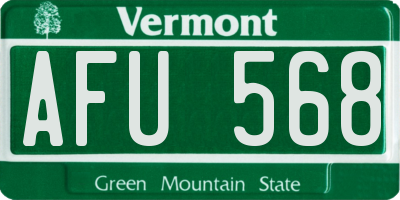 VT license plate AFU568