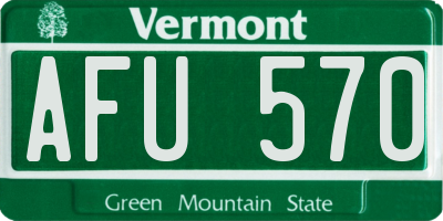 VT license plate AFU570