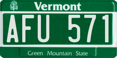 VT license plate AFU571