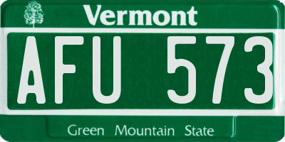 VT license plate AFU573