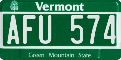 VT license plate AFU574