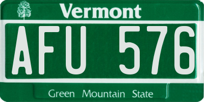 VT license plate AFU576
