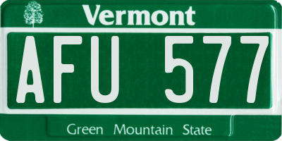 VT license plate AFU577