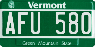 VT license plate AFU580