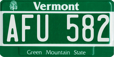 VT license plate AFU582