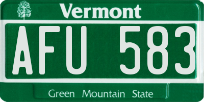 VT license plate AFU583
