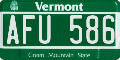 VT license plate AFU586