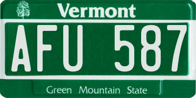 VT license plate AFU587