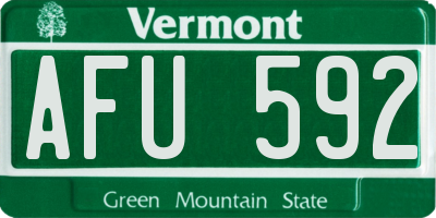 VT license plate AFU592