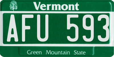 VT license plate AFU593