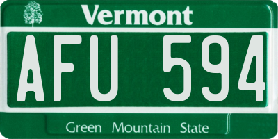 VT license plate AFU594
