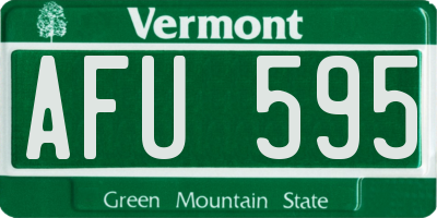 VT license plate AFU595