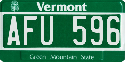 VT license plate AFU596