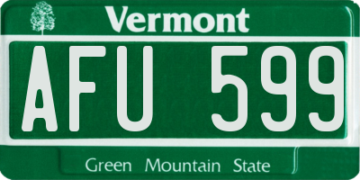 VT license plate AFU599