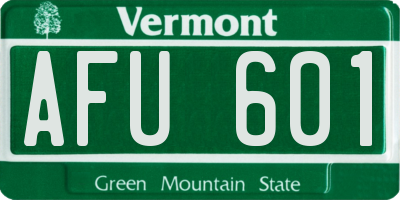 VT license plate AFU601