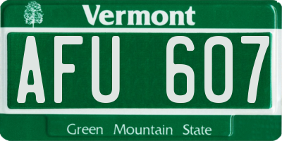 VT license plate AFU607
