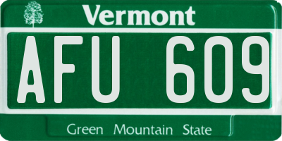 VT license plate AFU609