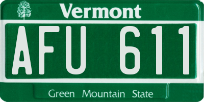 VT license plate AFU611