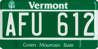 VT license plate AFU612
