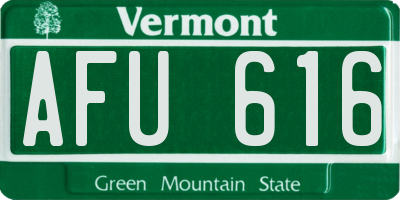 VT license plate AFU616
