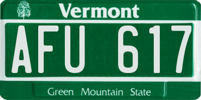 VT license plate AFU617