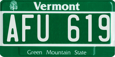 VT license plate AFU619
