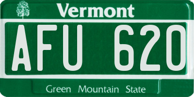 VT license plate AFU620