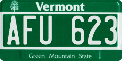 VT license plate AFU623