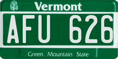 VT license plate AFU626