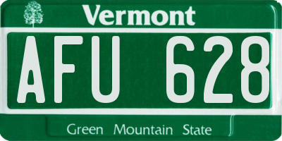 VT license plate AFU628