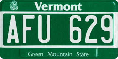 VT license plate AFU629