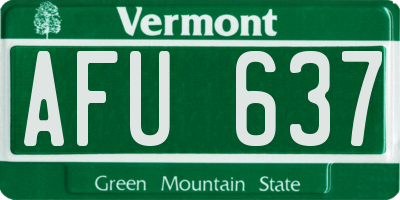 VT license plate AFU637