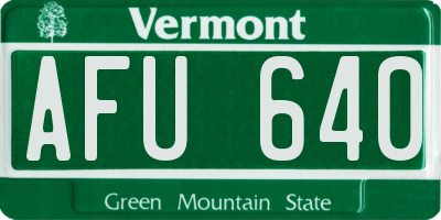 VT license plate AFU640