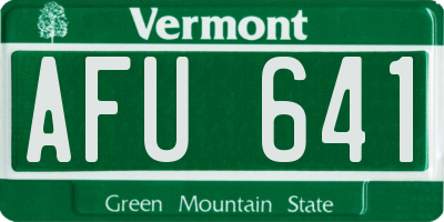 VT license plate AFU641