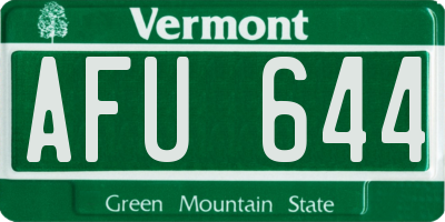 VT license plate AFU644