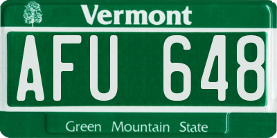 VT license plate AFU648