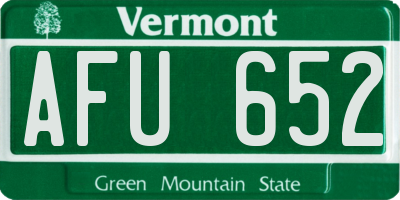 VT license plate AFU652