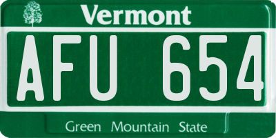 VT license plate AFU654